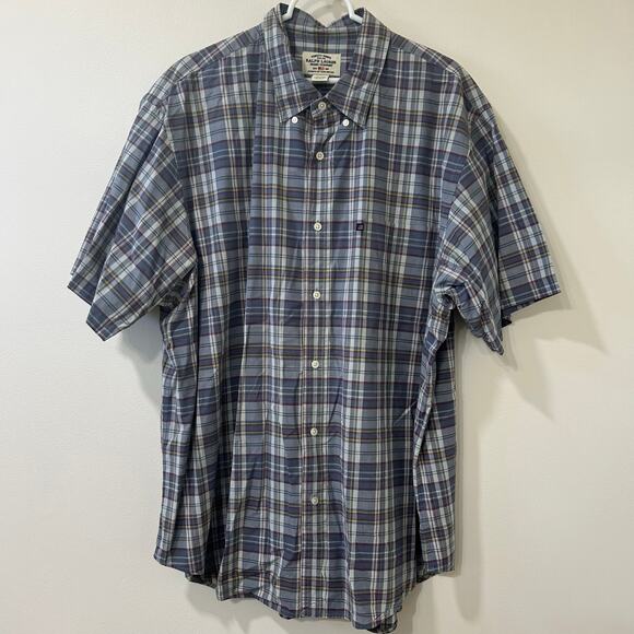 Ralph Lauren Jeans Co Vtg Mens Sz XXL Plaid Short Sleeve Button Down Shirt 90s - Picture 2 of 4